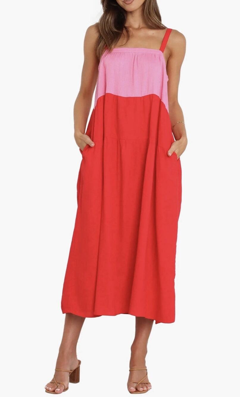 Petal & Pup Aliana Dress Pink Splice Color Lock Sundress Sz S Resort Summer